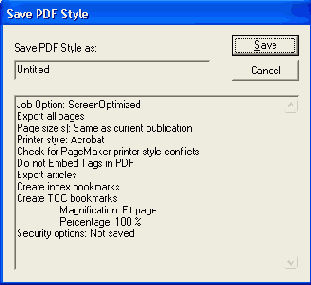   Save PDF Style